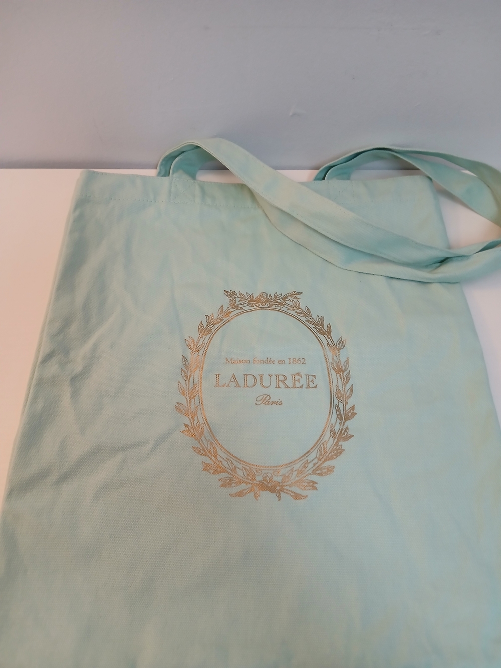Laduree Mint Green Logo Tote Bag